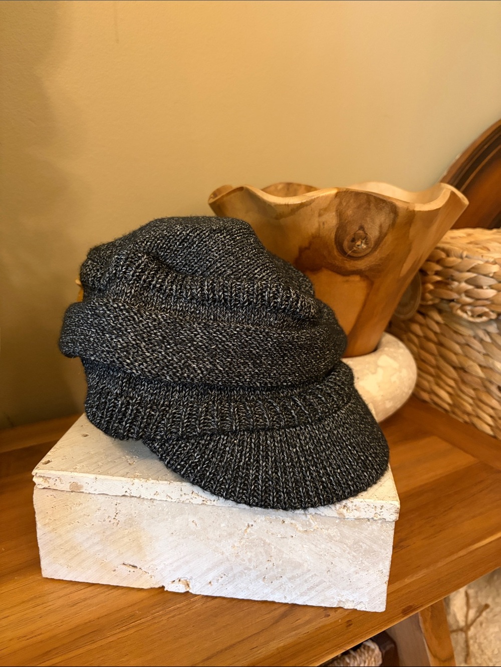 adidas Charcoal Knit Visor Beanie